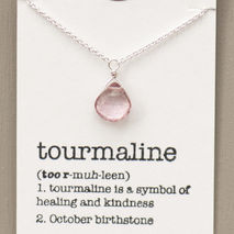 October Birthstone Necklace, Tourmaline