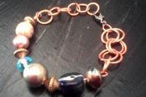 Copper,Links & Beads Bracelet