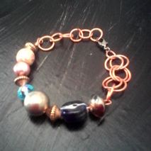 Copper,Links & Beads Bracelet