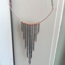 Chain Bib Necklace in Black