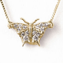 Small Butterfly Necklace Front View