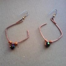 Diamond Shaped Copper Earrings