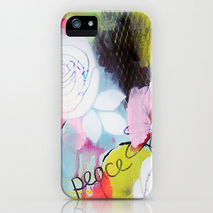 iPhone Samsung Case Pink Mixed Media Flower Art Peace of Mind