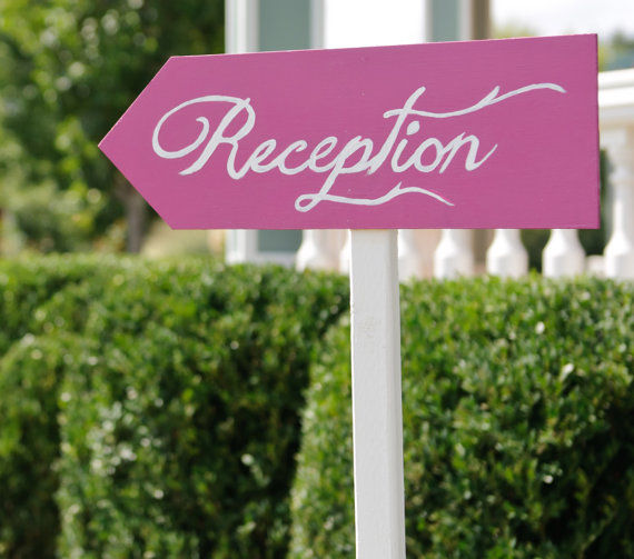 Custom Wedding Directional Sign, Ceremony, Reception, 1 Sign ...