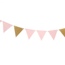 Pink and Gold Pennant Garland / Banner