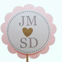 Custom Wedding Cupcake Toppers / Party Picks
