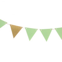 Mint and Gold Pennant Garland / Banner