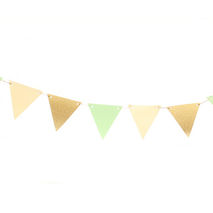 Mint, Ivory and Gold Pennant Garland / Banner