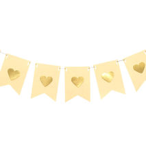 Gold and Ivory Wedding Ribbon Flag Banner / Garland