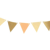 Peach, Ivory and Gold Pennant Garland / Banner