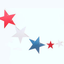 Patriotic Star Red White and Blue Garland