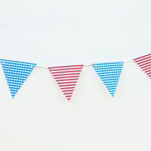 Patriotic, Red, White and Blue Pennant Flag Banner