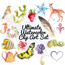 Ultimate Combo Watercolor Clip Art Set
