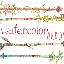 Watercolor Arrows Clip art Clipart clip art feathers clipart Dig