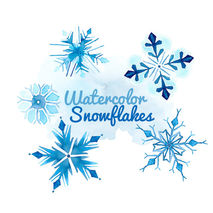 Watercolor snowflakes Clip art Clipart winter holiday snow flake