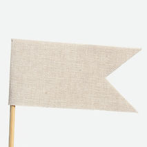 Linen Flag Cupcake Toppers - Beach Wedding Cake Topper