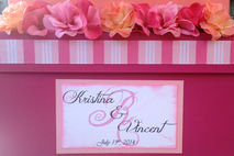 Custom Wedding Card Box, 3 Tier, Pink and coral