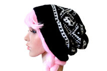 Knit Skull Slouch Beanie