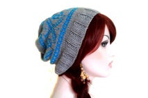 Grey Skull Slouch Beanie