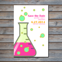 Geeky Chemistry Beaker Save the Date - DIGITAL PRINTABLE file