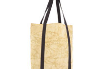 Beige Batik Cotton Tote - Black Lining