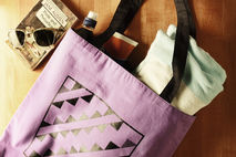 Screen Printed Cotton Tote - Triangle Design