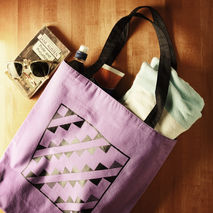 Screen Printed Cotton Tote - Triangle Design