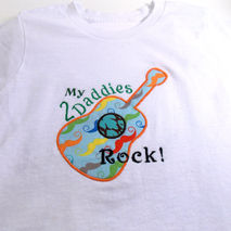 My 2 daddies rock. Two dads custom appliqued shirt. Baby and Chi