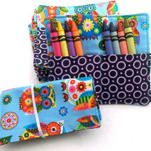 Crayon Wallet , gender neutral pocket size crayon roll. Coloring