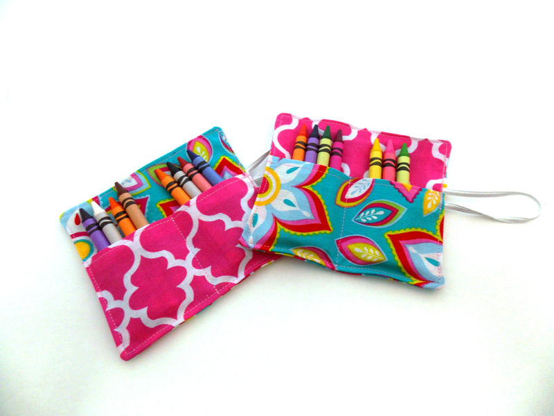 Crayon Wallet, Crayon organizer, Travel Coloring, Mini Crayon Ro