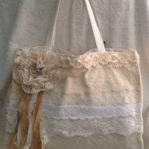Large Lace Shabby Tote Bag