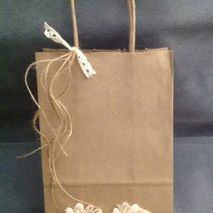 Shabby Gift Bag with Flower Accents, Set of 3