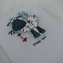Thank you card set, Ewe cards, Boxed card set, Clean and simple