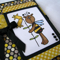 Belated birthday card, "Bee"lated birthday, bear card, bee card