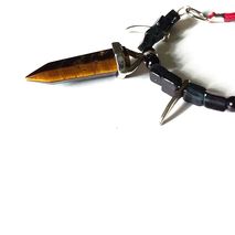 Unisex tigerseye point pendant necklace, pendulum necklace