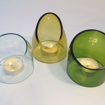 Repurposed Wine Bottle Candle Holders