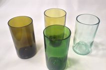 Colorful Repurposed Wine Bottle Glasses