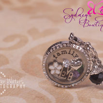 Customized Floating Locket, Stamped Plate, Dangle and 6 charms