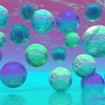 Ocean Dreams - Art Card, ACEO - Cyan & Violet Fantasy