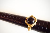 Hand wrapped real Onyx ring size 7