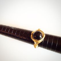 Hand wrapped real Onyx ring size 7