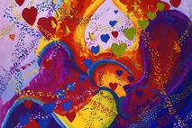 Painting: The Power of Love, Crimson & Iris Hearts, ACEO Edition