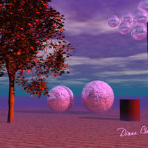 Evening Stroll - ACEO, Purple Glow, Walking Down Main Stree