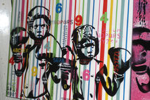 boxer kids custom painting,stencil art on canvas,urban art,pop,n