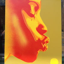 pop art painting of african woman,the kiss series,stencils & spr