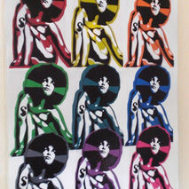box canvas stencil art painting of women with afros,pop,afro ame