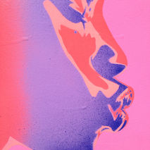 pop art painting of african woman,the kiss series,stencils & spr