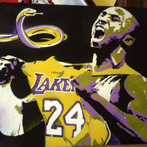 Kobe Bryant stencil art painting on canvas,black mamba,basketbal