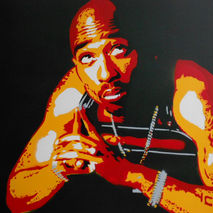large canvas painting of tupac shakur,2 pac,pray for a brighter