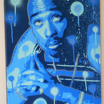painting of tupac shakur 2pac,pray for a brighter day,stencils &